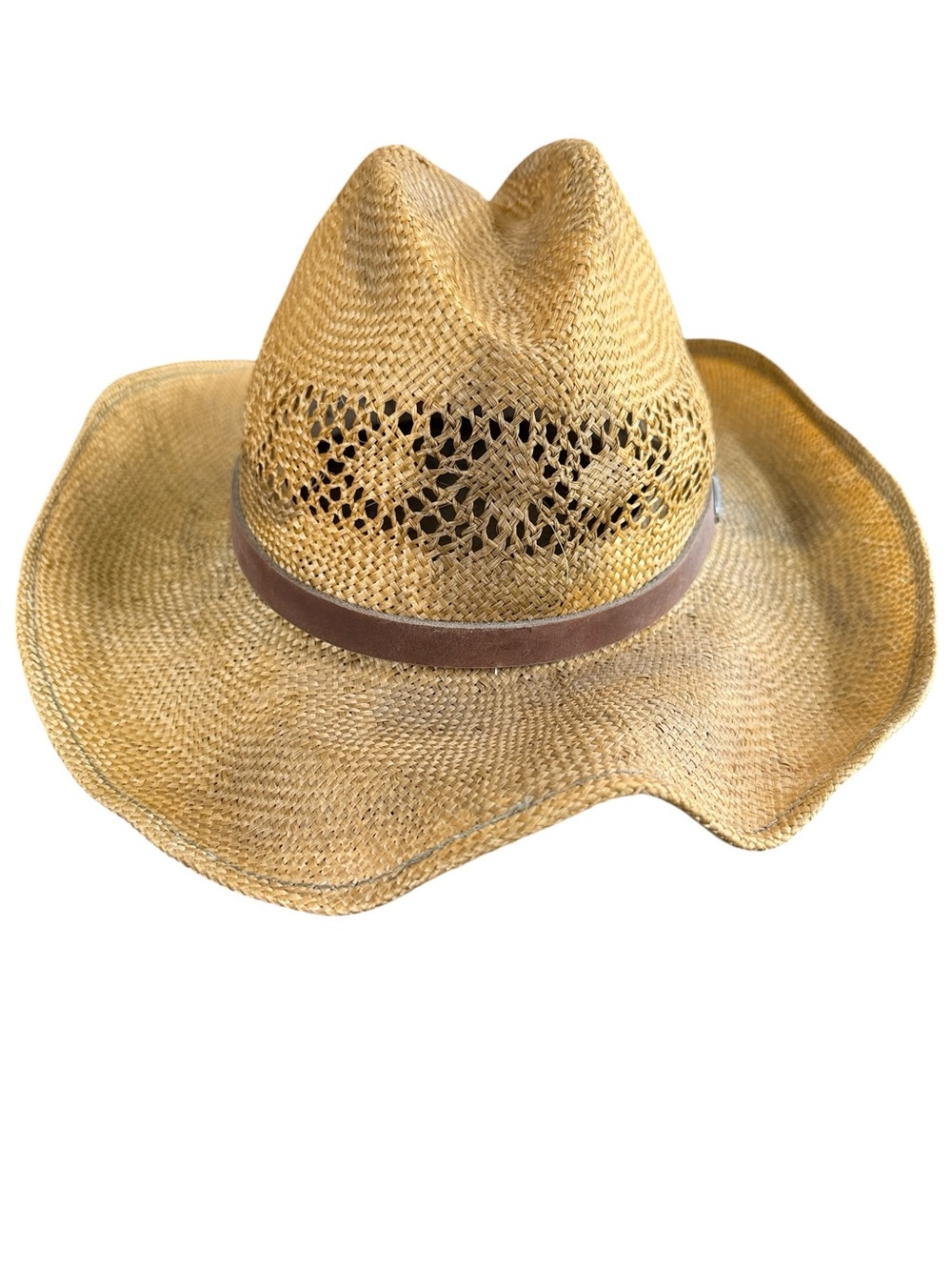 Toby Keith Handmade by Scala Straw Cowboy Hat With Wire Brim Possibly Size L